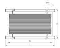 Isolatori schema tecnico per tabella 